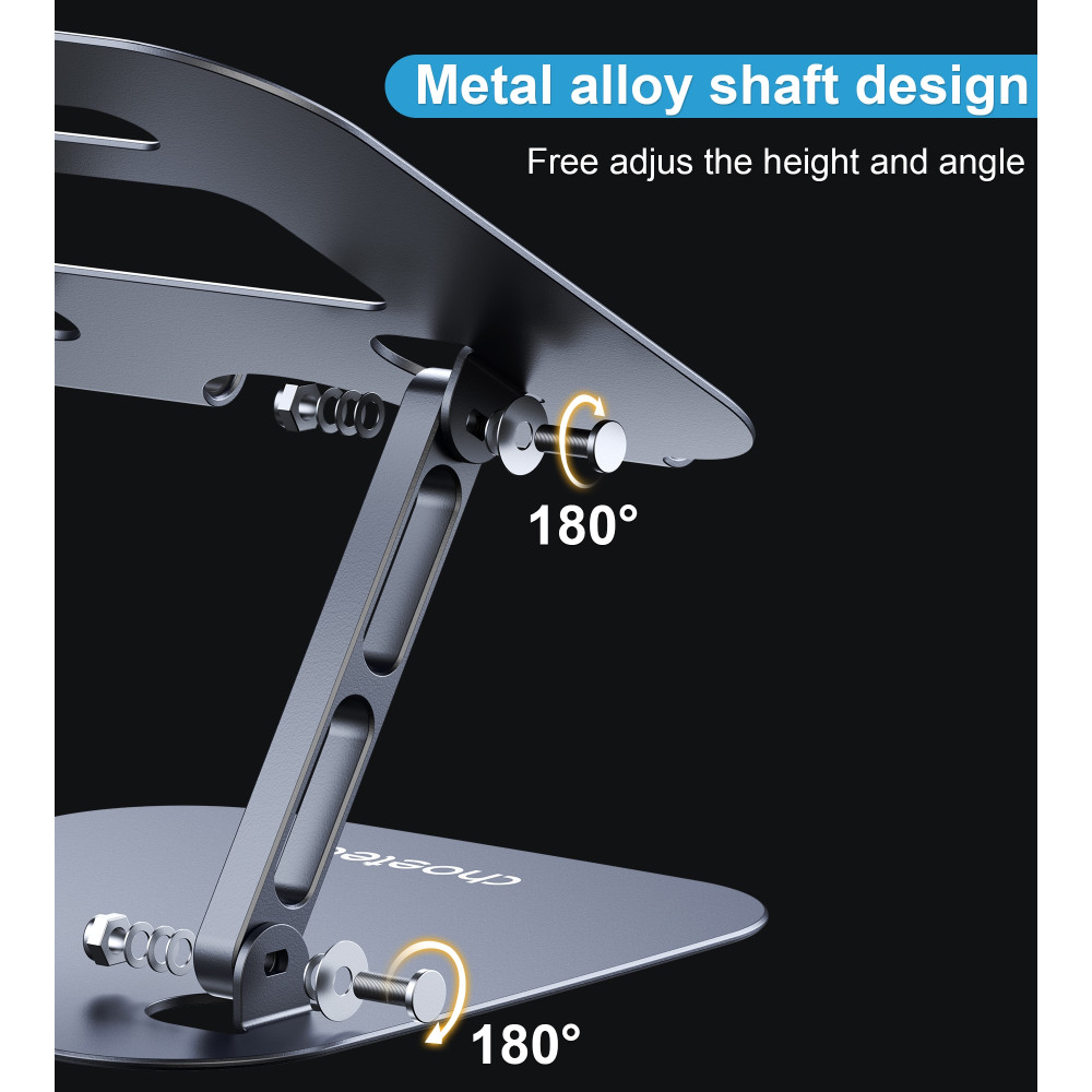 Choetech 6932112102676 H061-GY I-pad & Desktop aluminium foldable & adjustable Stand - Image 6