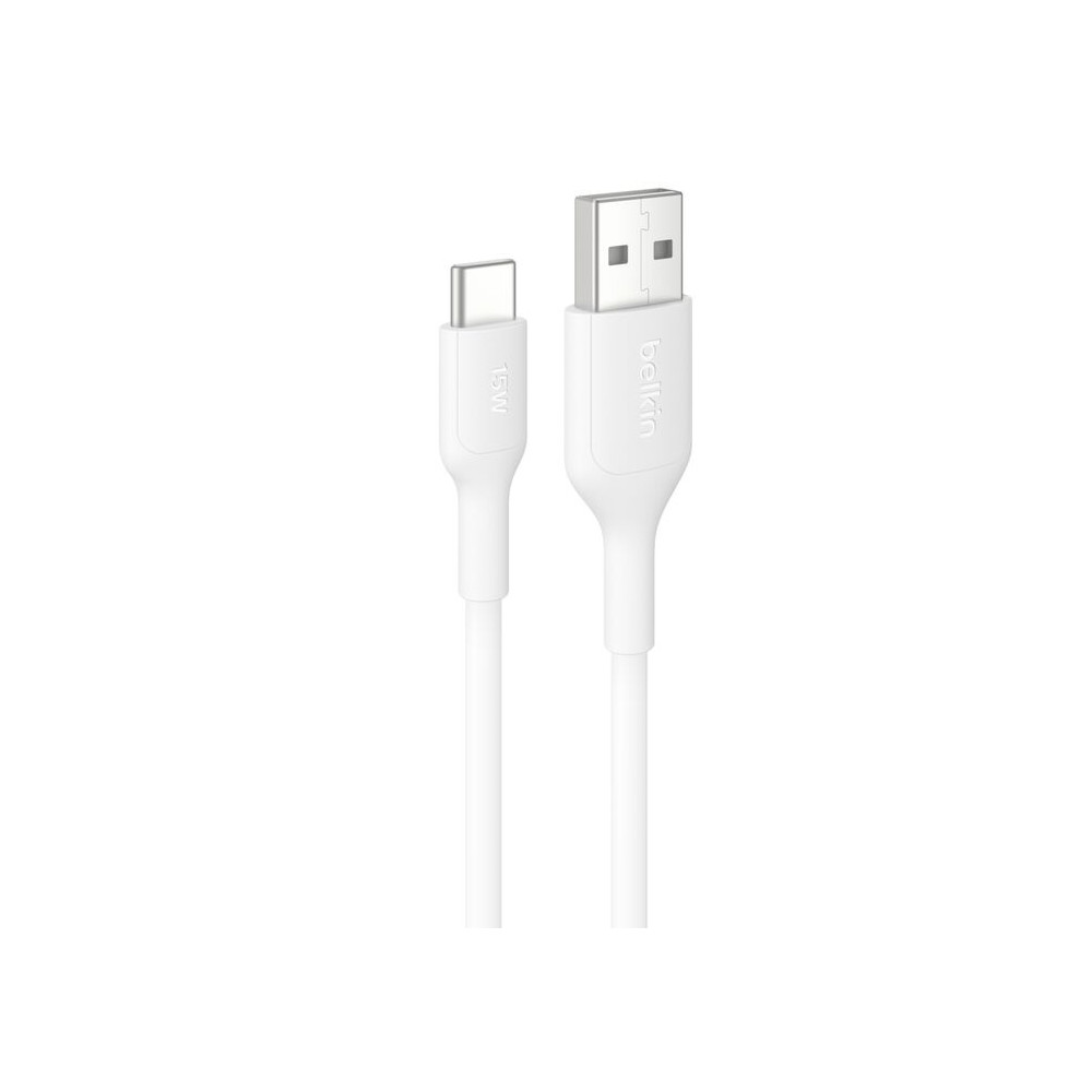Belkin CAB021FQ1MWH BoostCharge USB-C to USB-A Cable (1M) - White , 3A/15W, 480Mbps, 300K+ Bends, Apple, Samsung, USB-IF Certified, 2 Years Warranty - Image 1