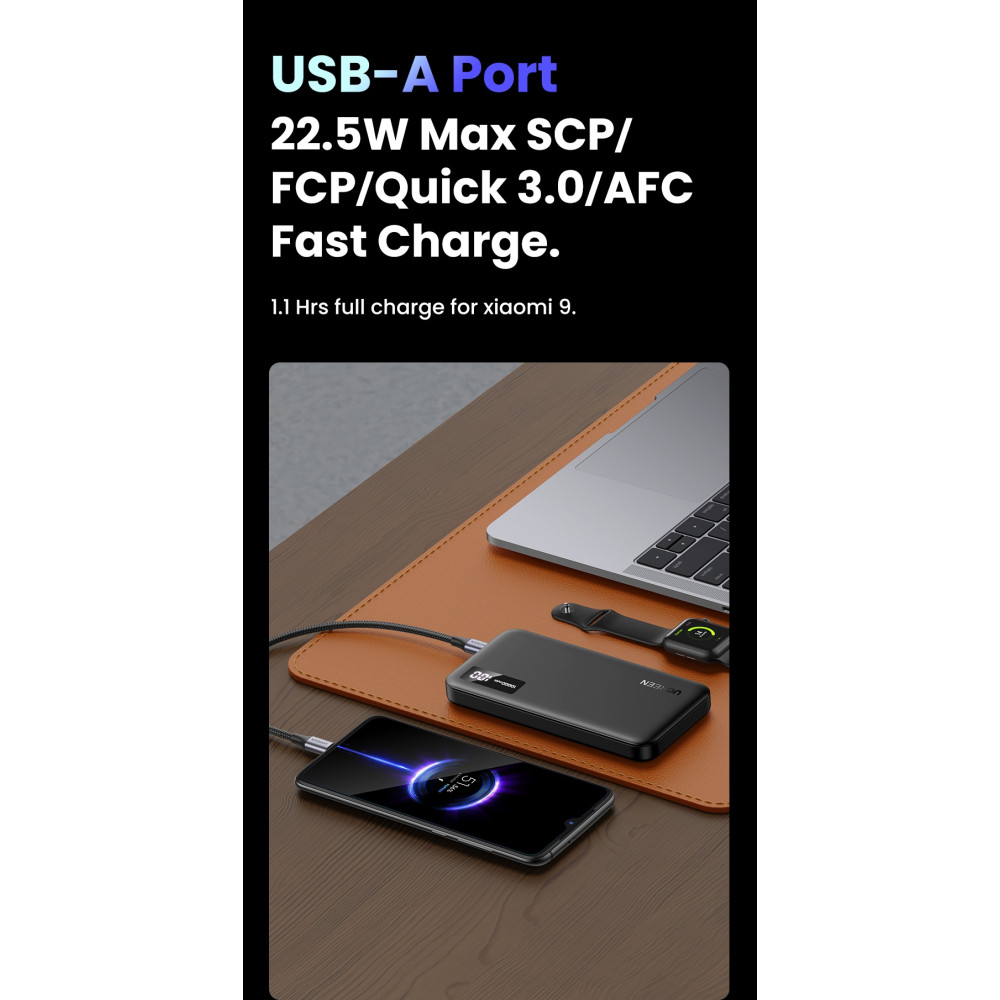 UGREEN 6941876227426 25742 10000mAh Two-way Fast Charging Power Bank Black - Image 7