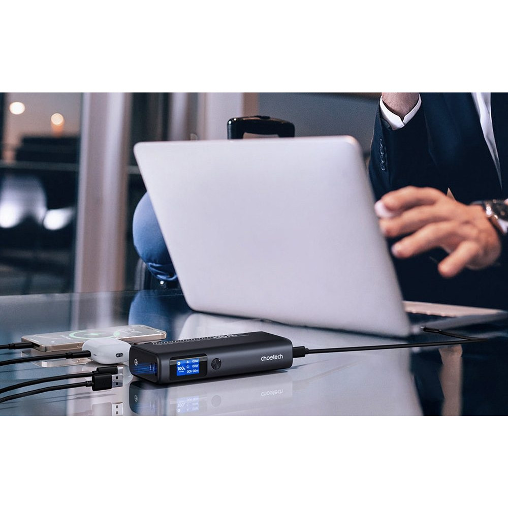 Choetech 6932112108937 B702 20000mAh PD130W Power Bank 2x USB-C USB-A TFT Display for Laptop & Phones - Image 7