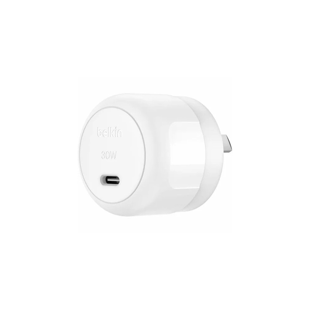 Belkin WCA008AU1MWH-B6 BoostCharge 30 W AC Adapter - Universal Adapter - 1 USB Type-C - For iPhone, Charger, iPad Air, iPad mini, iPad Pro - 1.01 m Cable - Image 1