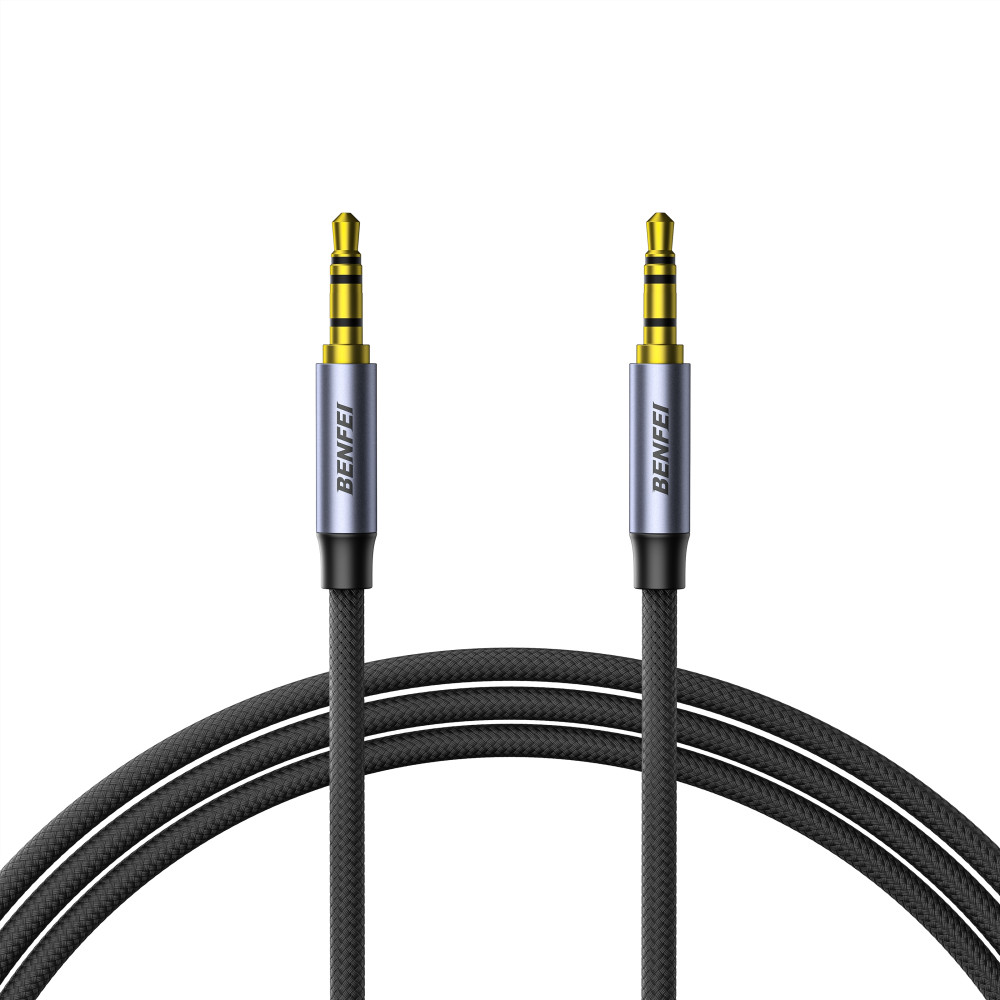BENFEI 6971785944596 000427GY-10M 3.5mm TRRS Male to Male Audio Cable, 4-Pole Stereo Mic Aux Cable, Nylon Braided Headphone Jack Cord - Image 1