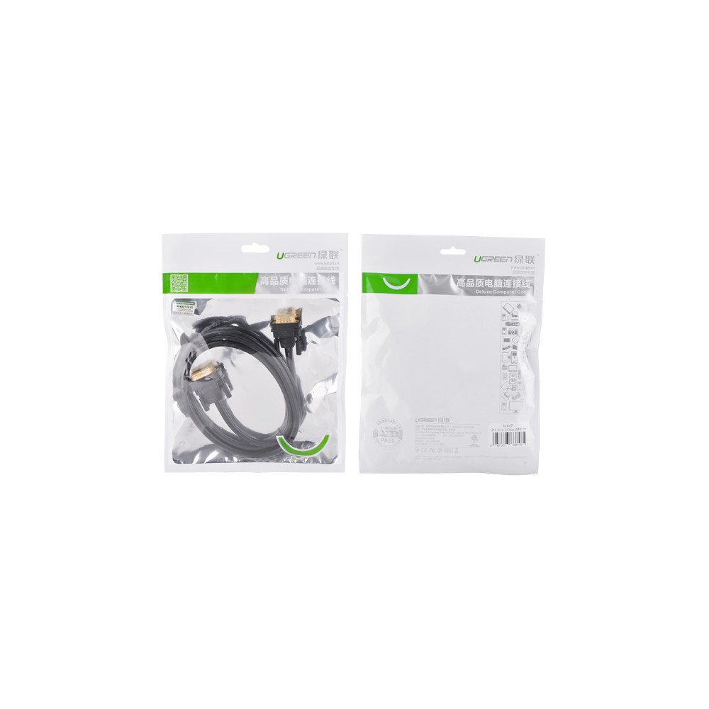UGREEN 6957303866175 11617 DVI ( 24+5) male to VGA male cable 1.5M Black - Image 3