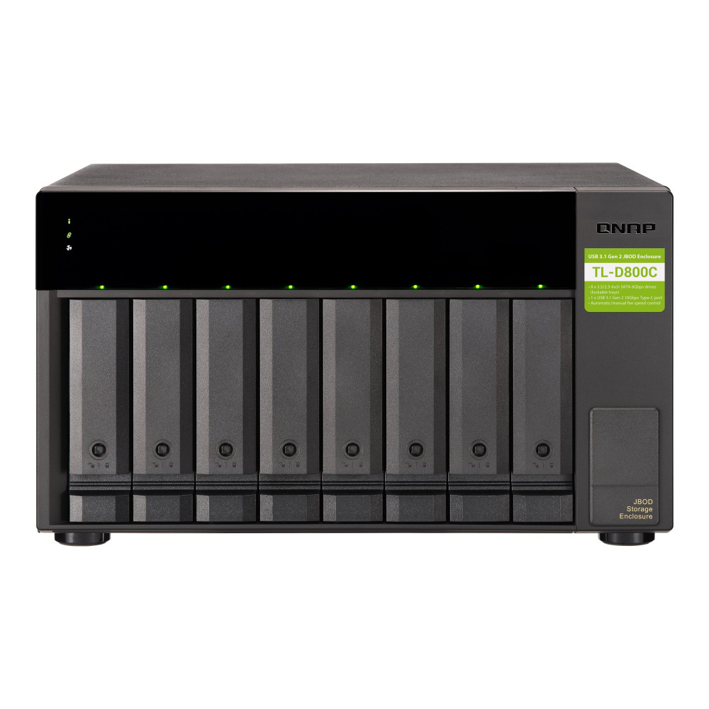 QNAP TL-D800C 8-BAY SATA JBOD EXPANSION UNIT (NO DISK), USB-C(1), TWR, 2YR WTY