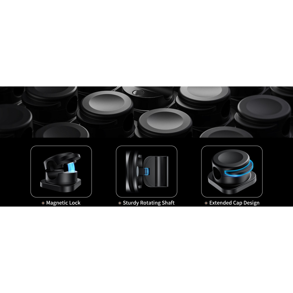 Choetech 6932112110916 MCC001-BK 6 Pack Professional grade Magnetic Lock Cord Holder Clips - Image 3