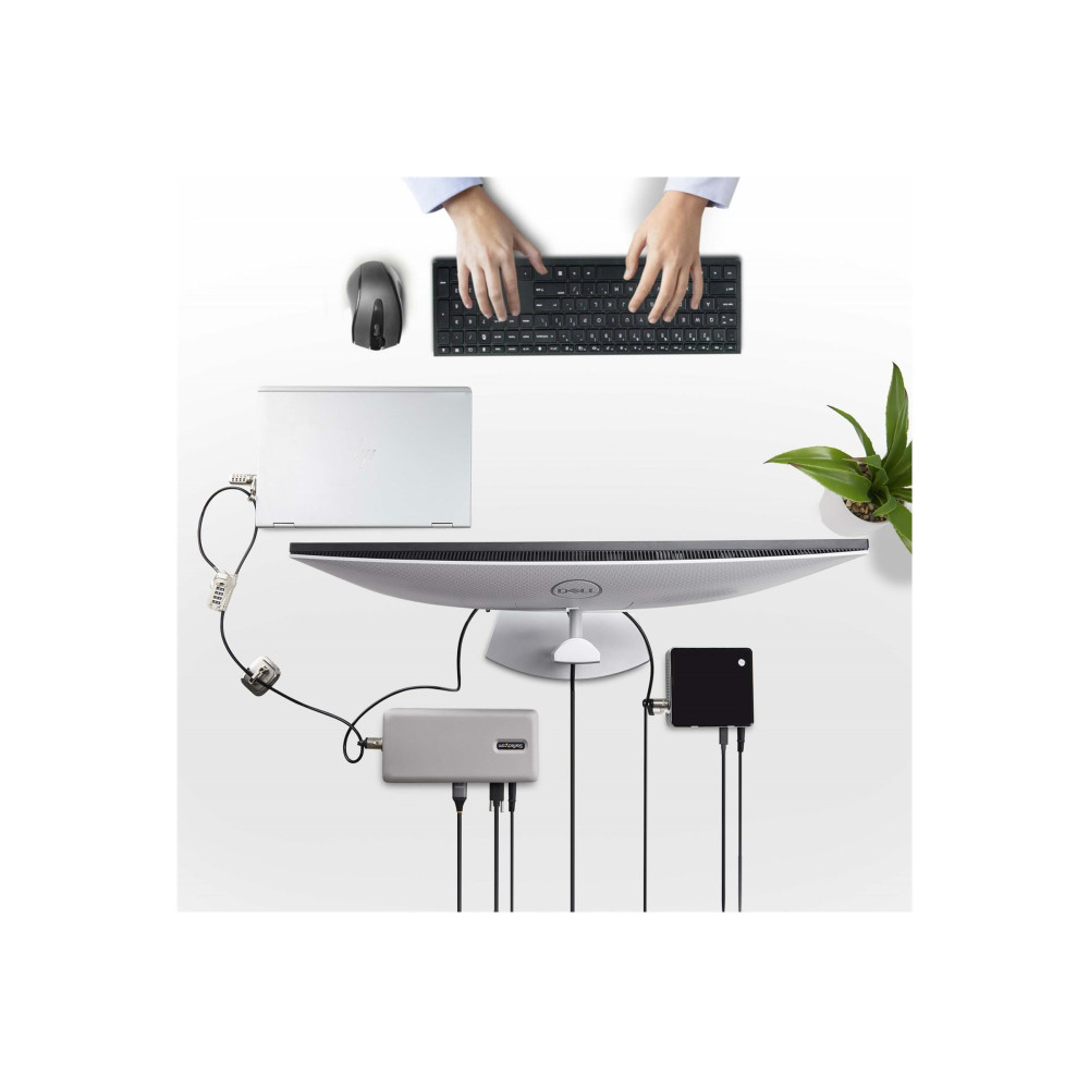 StarTech 3M4-DESK-LOCKING-KIT LAPTOP/DESKTOP & PERIPHERAL LOCK KIT, THEFT-DETERRING SECURITY LOCK, K-SLOT,