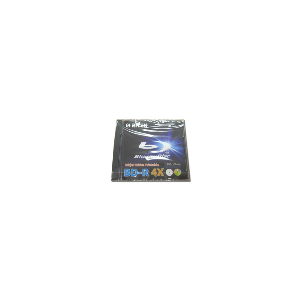 RITEK 4719303527003 BD-R / 25GB / 4X / 1 JEWEL CASE INKJET WHITE PRINTABLE 527003 - Image 1