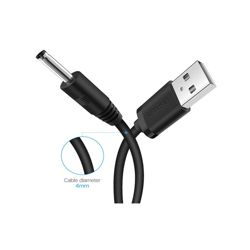 UGREEN 6957303813766 10376 USB2.0-A to DC 3.5mm M/F Charging Cable 1m (Black) - Image 2