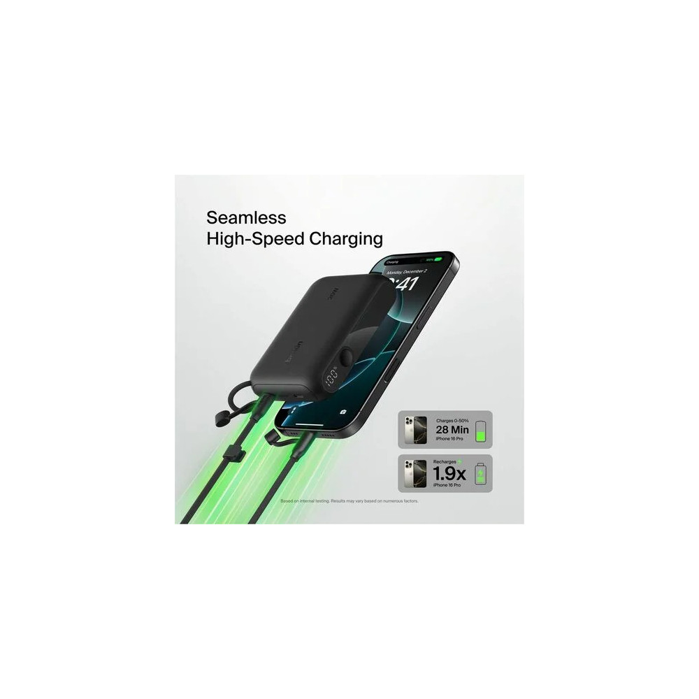 Belkin BPB027FQBK BoostCharge Power Bank - For Smartphone, Tablet PC, iPhone, iPad mini, iPad Pro - 10000 mAh - 20 W - USB Type-C Connector - 2 x USB - Digital Display, Battery Level Indicator, Overheat Protection - Image 12