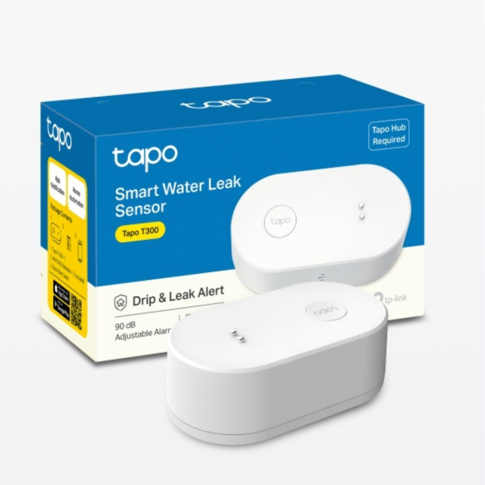 TP-LINK TAPO T300 Smart Water Leak Sensor, 90 dB Dripping & Leaking Alarm, IP66 Waterproof, Hub Supported - Image 1