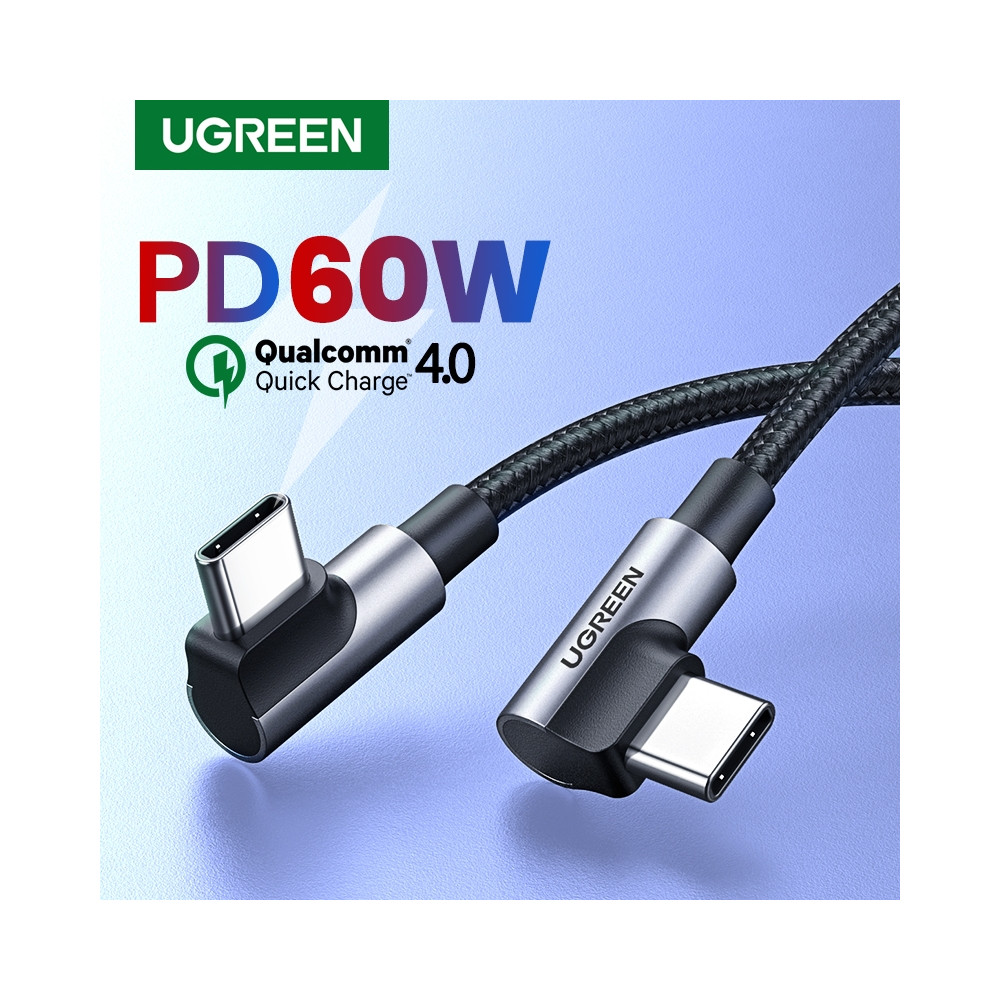 UGREEN 6957303875290 70529 60W Right Angle USB C to C Cable 1M - Image 3