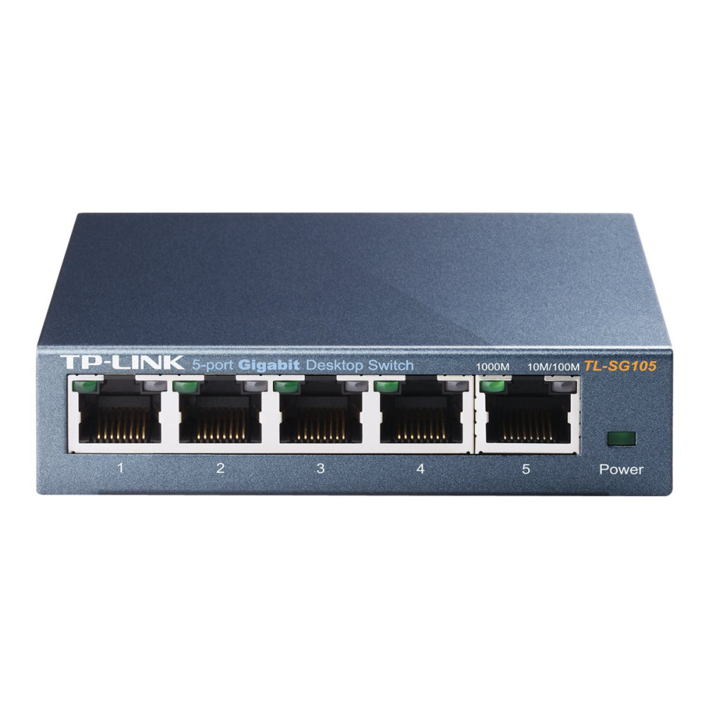TP-LINK TL-SG105 5-PORT UNMANAGED GIGABIT SWITCH, METAL CASE, 5YR