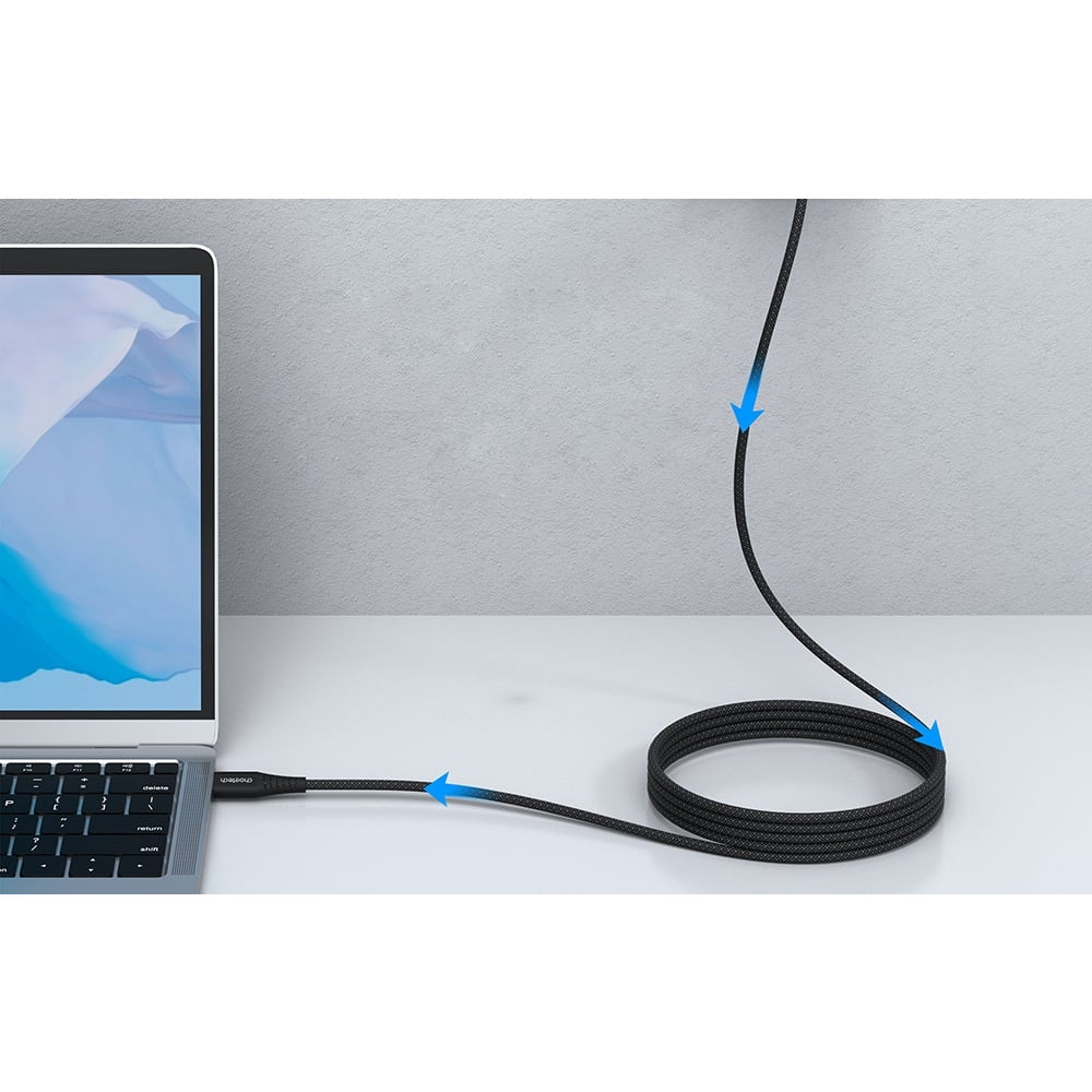 Choetech 6932112107138 XCC-1051 240W 5A 48V Magnetic USB-C Cable 1.8m PD 3.1 Braided Black - Image 4