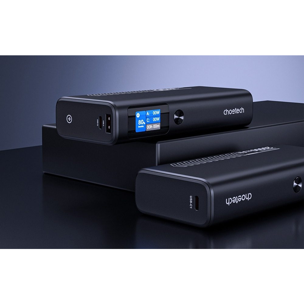 Choetech 6932112108937 B702 20000mAh PD130W Power Bank 2x USB-C USB-A TFT Display for Laptop & Phones - Image 8