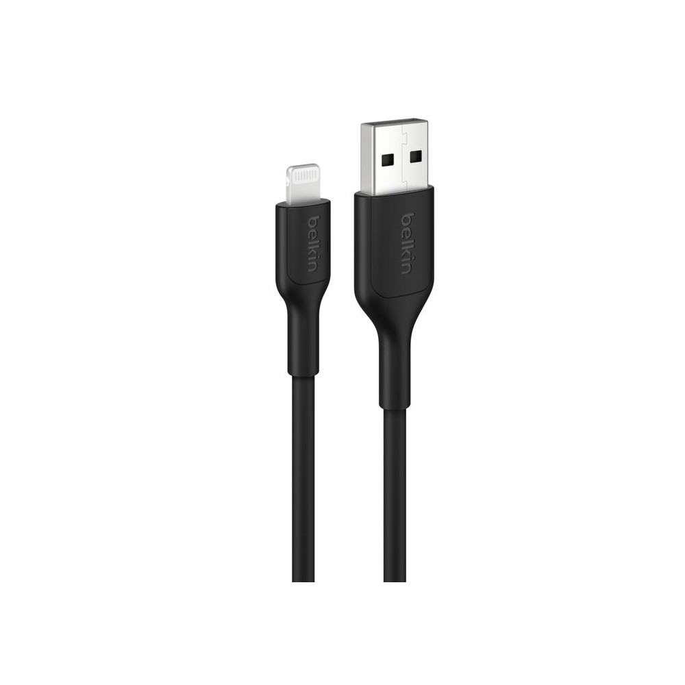 Belkin CAA019FQ1MBK BoostCharge Lightning to USB-A Cable (1M) - Black , 2.4A/15W, 480Mbps, 300K+ Bends, Apple iPhone, MFI-Certified, 2 Years Warranty - Image 1
