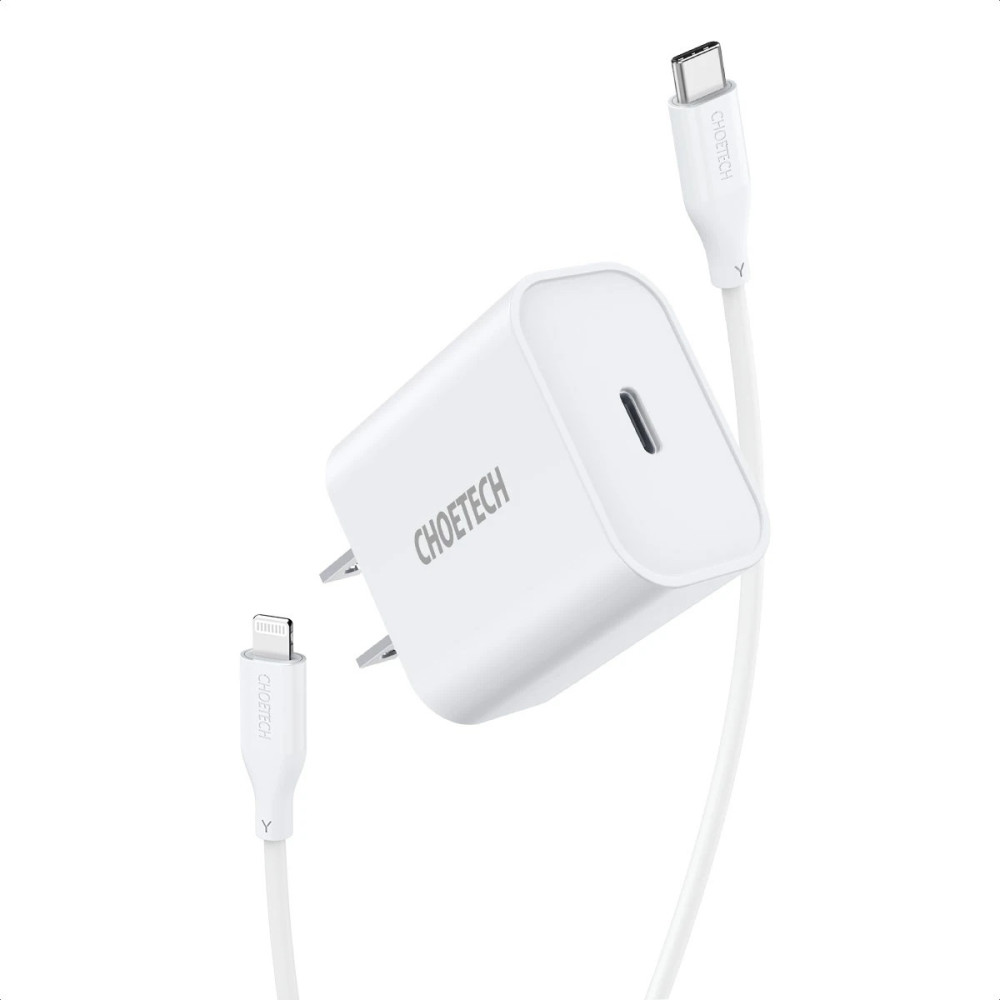Choetech 6932112102881 Q5004-V2 20W USB-C Fast Charger + 1.2M lightning Cable - Image 1