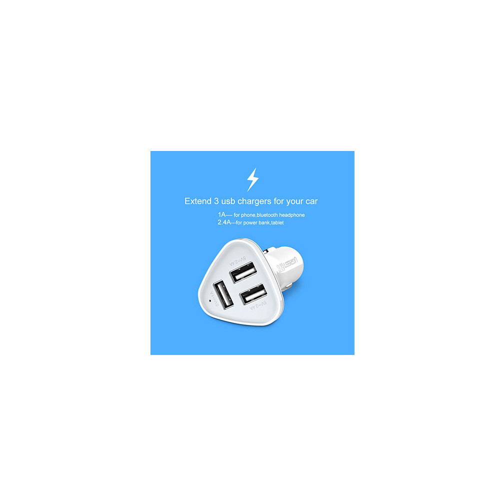 UGREEN 6957303842858 40285 29W 3 Port USB Car Charger White - Image 1
