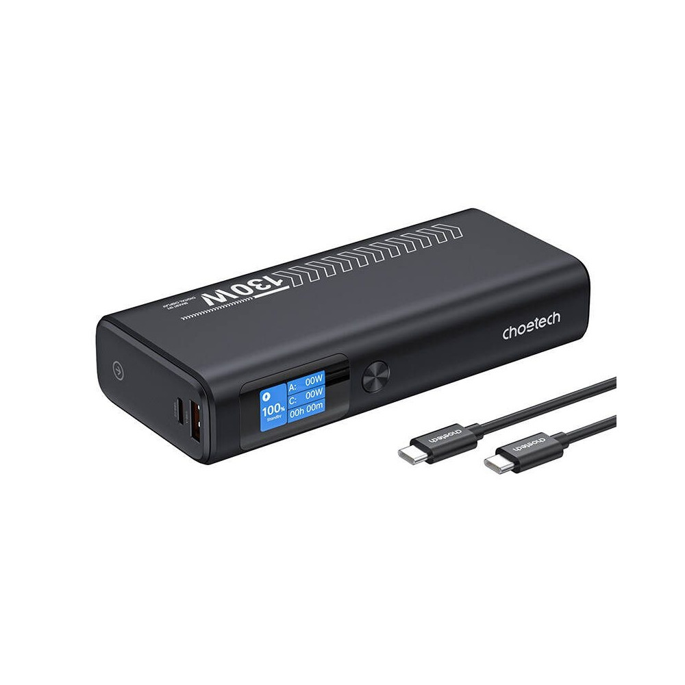 Choetech 6932112108937 B702 20000mAh PD130W Power Bank 2x USB-C USB-A TFT Display for Laptop & Phones - Image 2