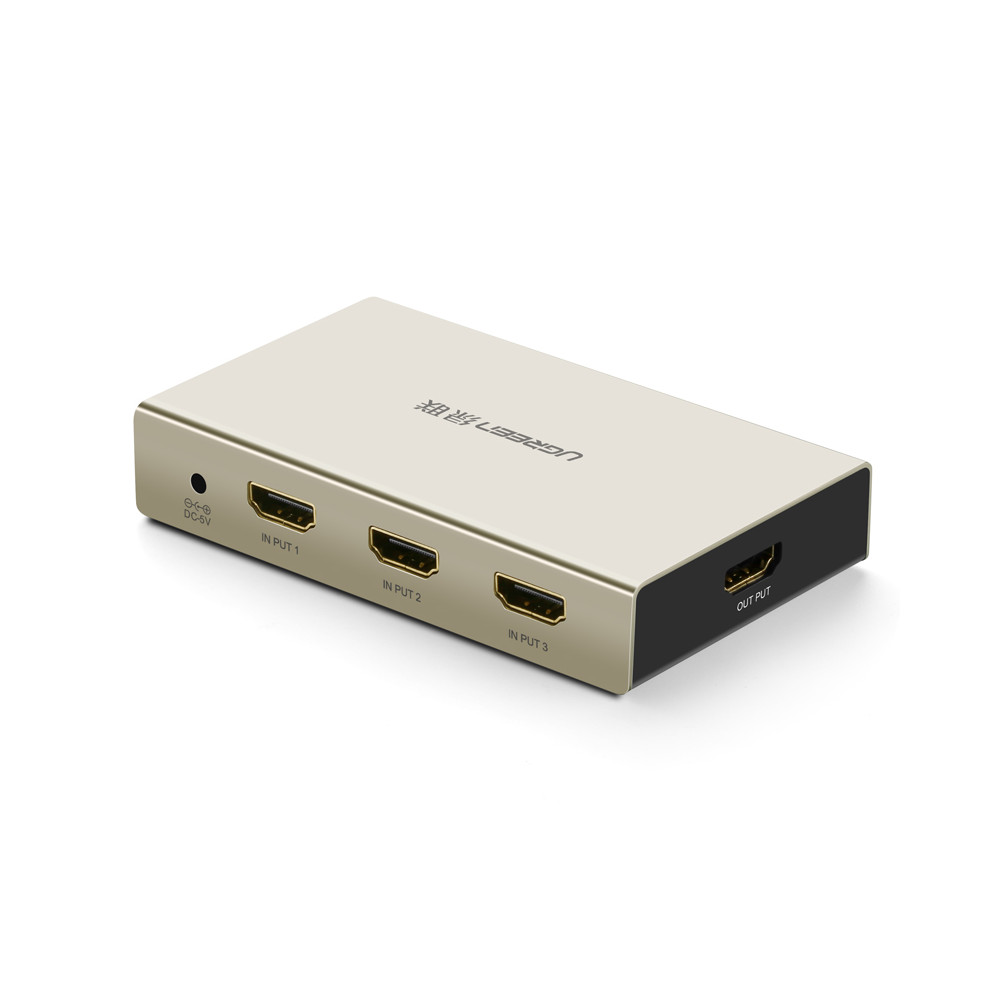 UGREEN 6957303842780 40278 3x1 HDMI Switch - Zinc Alloy - Image 1