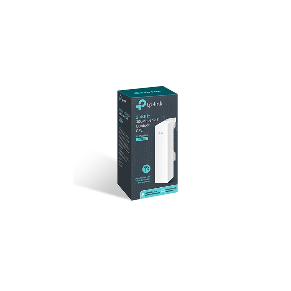 TP-LINK CPE210 2.4GHz 300Mbps 9dBi Outdoor CPE Access Point 27dBm 5km Passive PoE MIMO antenna - Image 1
