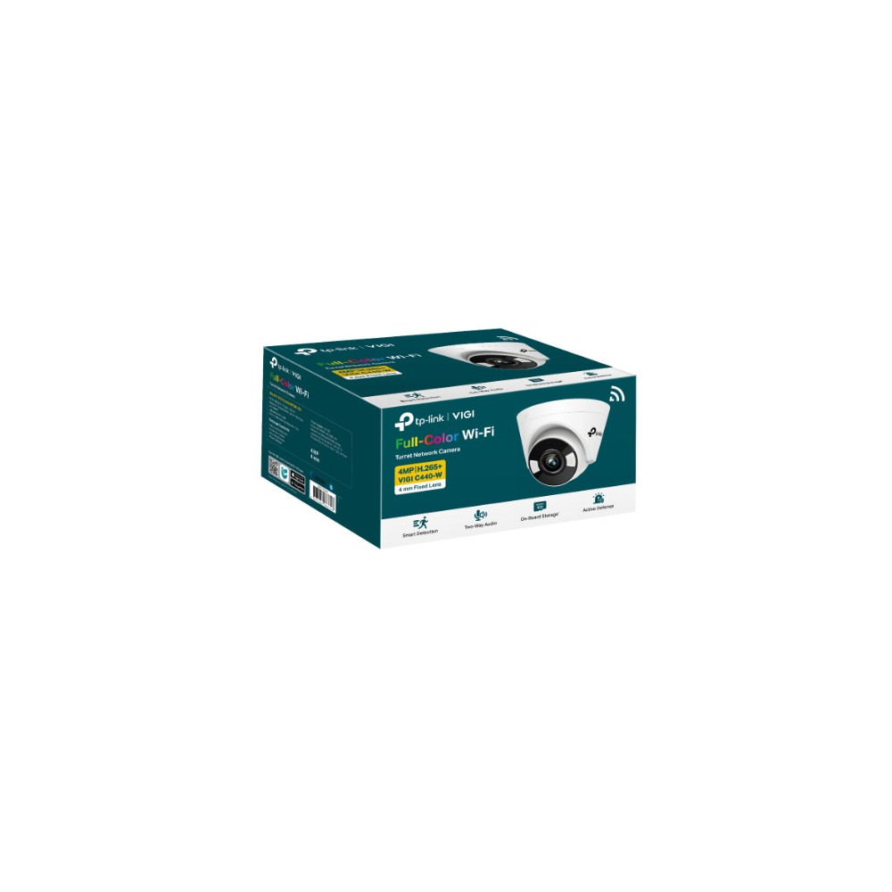 TP-LINK VIGI C450(4MM) VIGI 5MP C450(4mm) Full-Colour Turret Network Camera, 4mm Lens, Two-Way Audio, Corridor Mode, Smart Detection 3YW - Image 1
