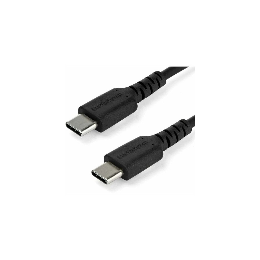 StarTech RUSB2CC2MB 2m USB C Charging Cable - Durable Fast Charge & Sync USB 2.0 Type C to C Charger Cord - TPE Jacket Aramid Fiber M/M 60W Black - Cable for Mobile Device, MacBook, iPad Pro - First End: 1 x 24-pin USB 2.0 Type C - Male - Second End: 1 x