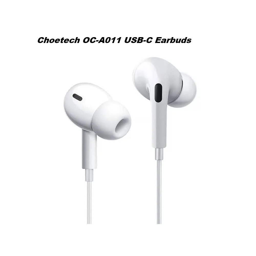 Choetech 6932112106629 OC-A011 USB-C In-Ear Headphones 1.2m - White - Image 2