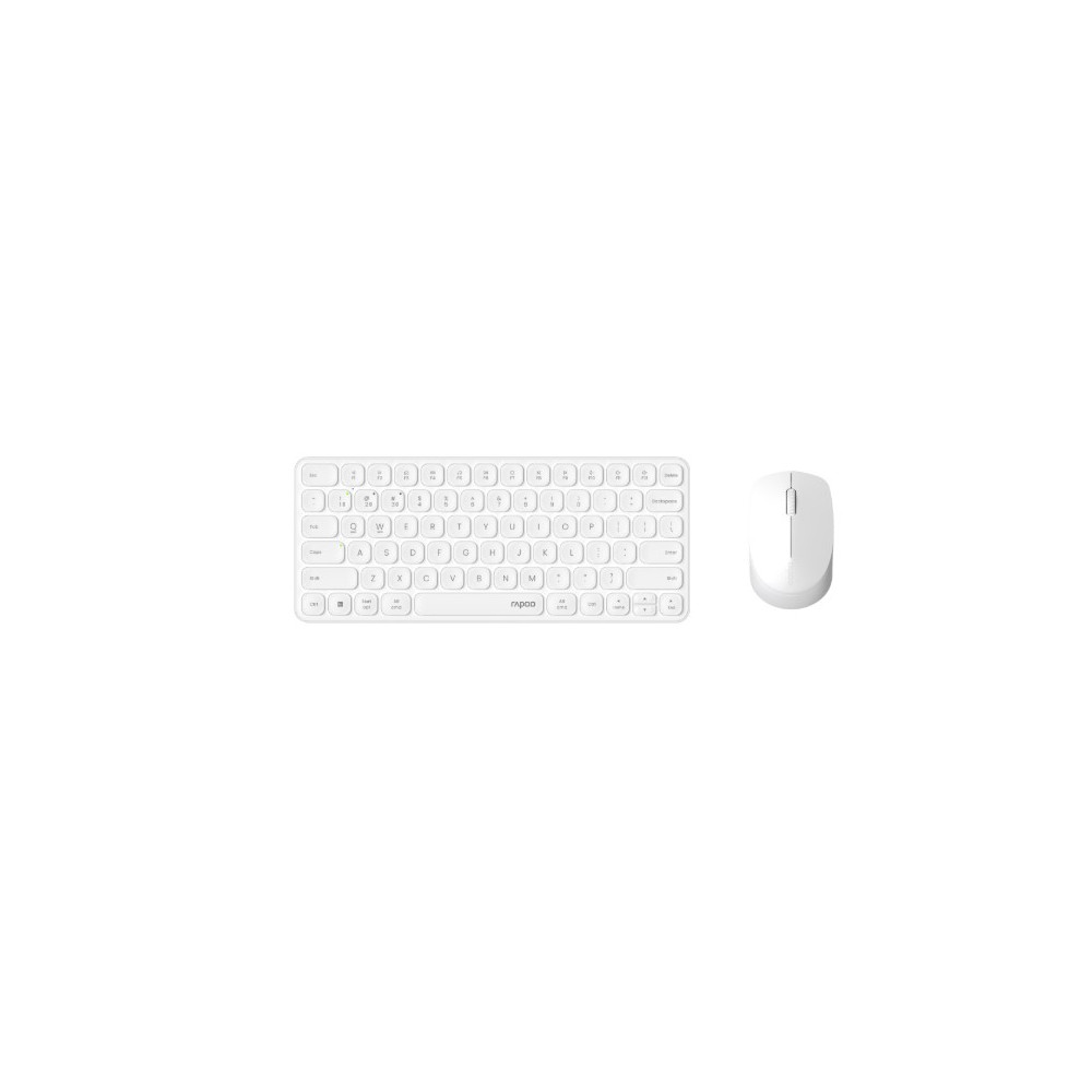 Rapoo 9010M-WHITE X9010M Multi-mode Aluminium Base, Wireless Ultra-slim Combo Set, up to 12 Months Battery, Bluetooth or 2.4Ghz. Office Business Retail White - Image 1