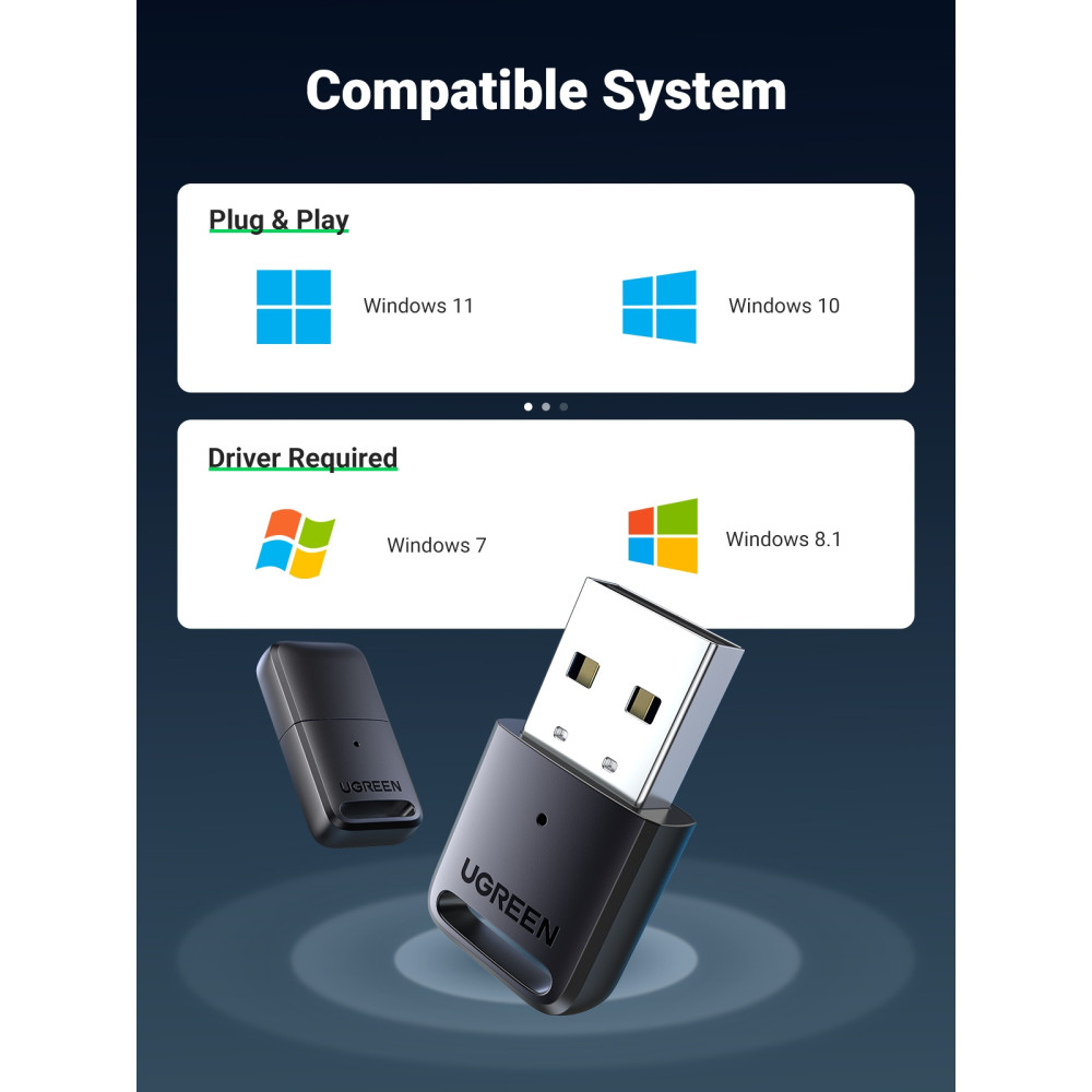 UGREEN 6957303888900 80890 Bluetooth 5.0 USB Adapter - Image 4