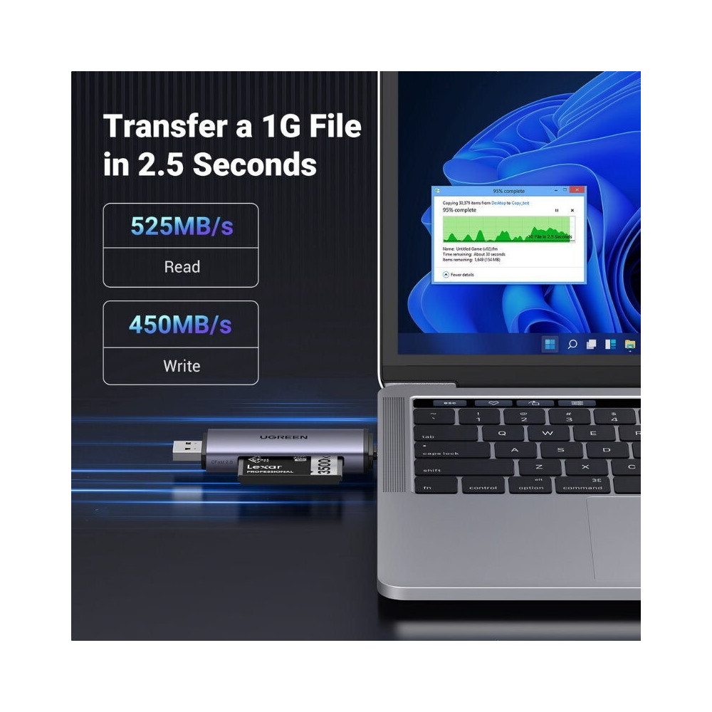 UGREEN 6957303859061 50906 Compact Flash card Reader, USB 3.0& USB C External Memory Card Adapter Type C OTG Converter for CF Compatible with iPhone 16/15 Pro Max, MacBook Air, Mac Mini, iPad, Galaxy S24 - Image 6
