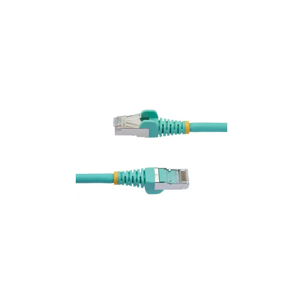 StarTech NLAQ-50C-CAT6A-PATCH 50cm CAT6a Ethernet Cable, Aqua Low Smoke Zero Halogen (LSZH) 10 GbE 100W PoE S/FTP Snagless RJ-45 Network Patch Cord - Cable for Network Device - First End: 1 x RJ-45 Network - Male - Second End: 1 x RJ-45 Network - Male - 1