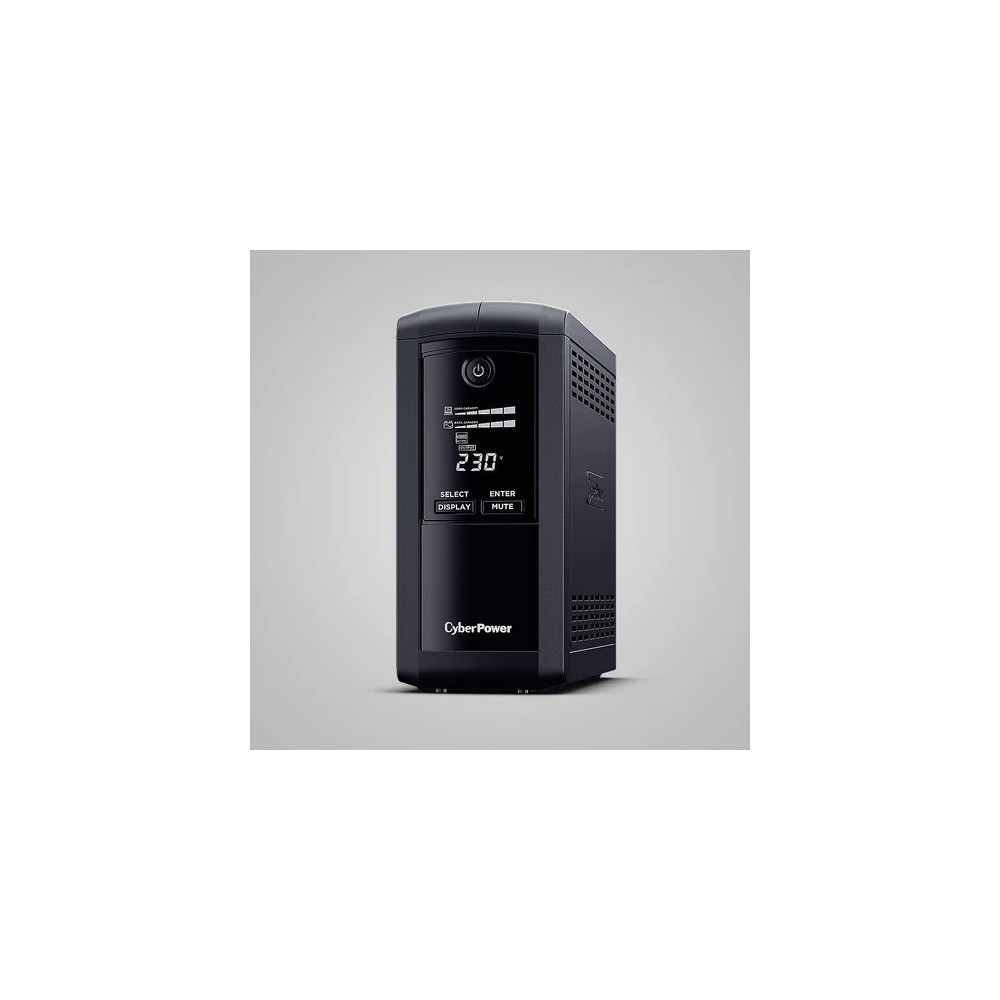CyberPower VP700ELCD Systems Value Pro-- 700VA / 390W Line Interactive UPS - 1* 12V/7AH - 2 Yrs Adv. Replacement WTY Incl. internal Batteries