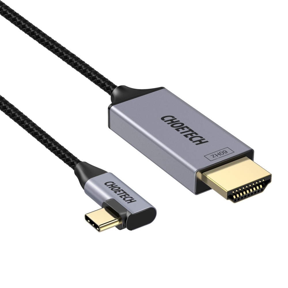 Choetech 6971824972023 XCH-1803 Braided 4K@60Hz L Shaped TypeC to HDMI M/M cable 1.8M - Image 3