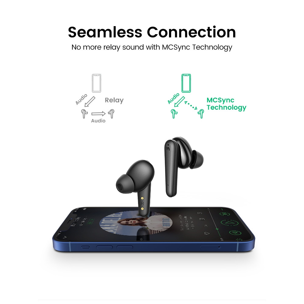 UGREEN 6957303886517 80651 HiTune T1 True Wireless Earbuds Black (with 4 Mic ENC Noise Cancellation, HiFi Stereo in-Ear with Deep Bass Mode) - Image 10