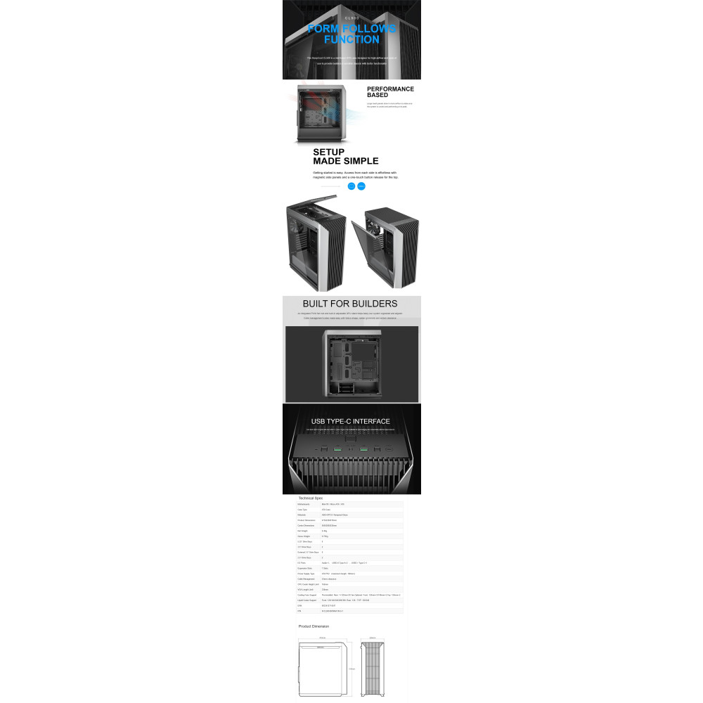 DEEPCOOL R-CL500-BKNMA1N-G-1 CL500 High Airflow Mid-Tower ATX Case Mesh Front Panel, Tempered Glass Side Panel