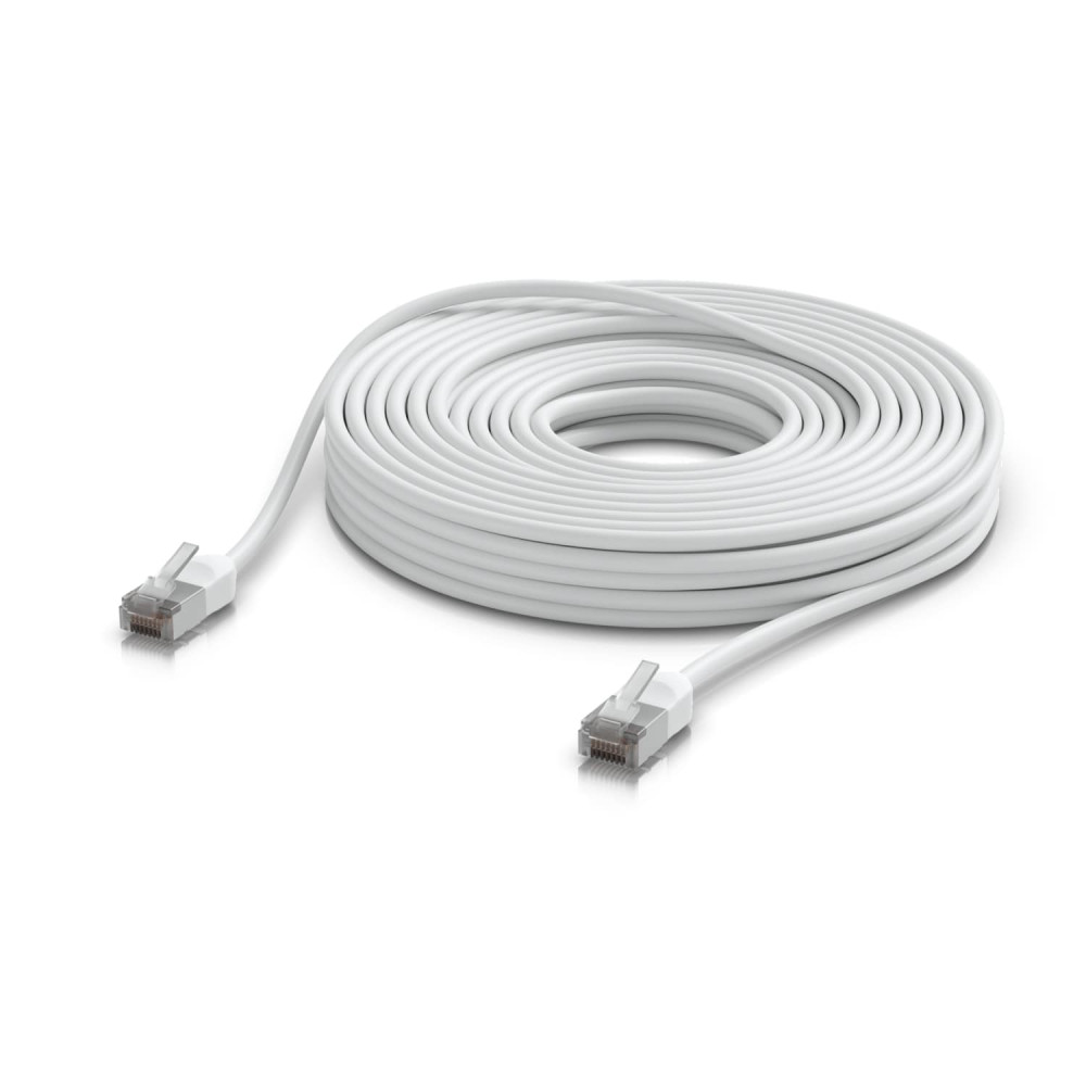 Ubiquiti UACC-CABLE-PATCH-OUTDOOR-C6A-15M-W UniFi Premium Patch Cable Outdoor, 15M, White, Ultra-thin, Rugged, Shielded Patch, Designed &Optimized, For 10 GbE Networking - Image 1