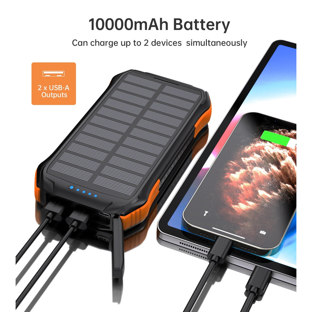 Choetech 6932112103833 B658 10000mAh Solar Portable Power Bank - Image 3