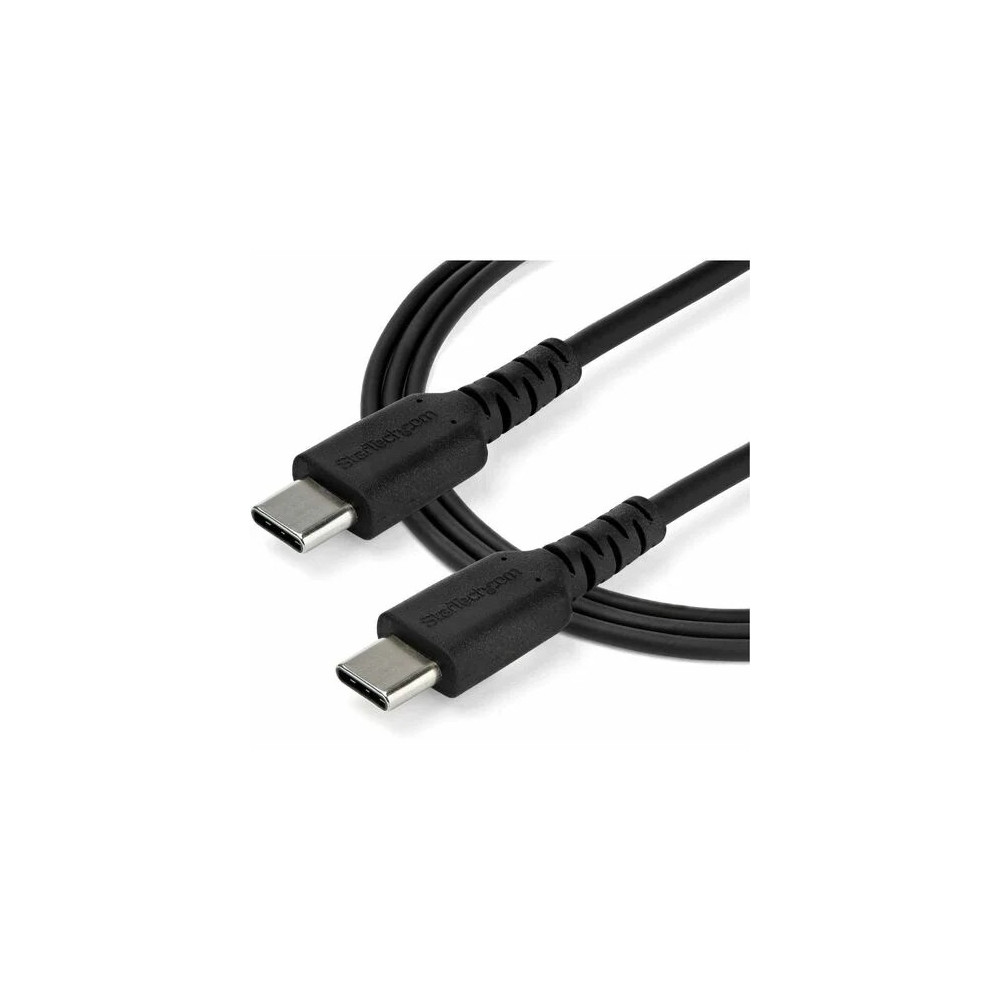 StarTech RUSB2CC2MB 2m USB C Charging Cable - Durable Fast Charge & Sync USB 2.0 Type C to C Charger Cord - TPE Jacket Aramid Fiber M/M 60W Black - Cable for Mobile Device, MacBook, iPad Pro - First End: 1 x 24-pin USB 2.0 Type C - Male - Second End: 1 x