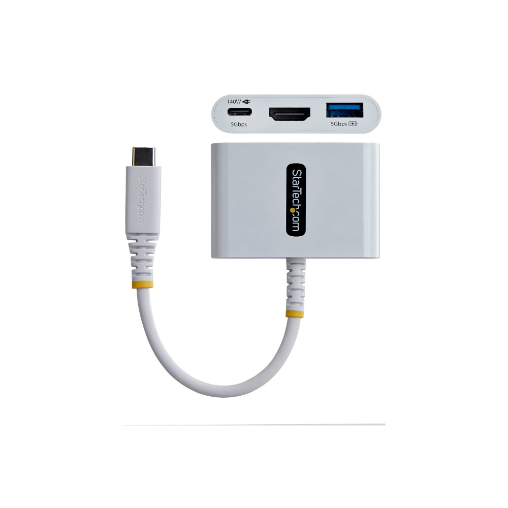 StarTech 168W-USBC-MULTIPORT USB-C HDMI MULTIPORT HUB, 140W, 4K 60HZ, USB 5GBPS, WHITE, 3 YR - Image 6