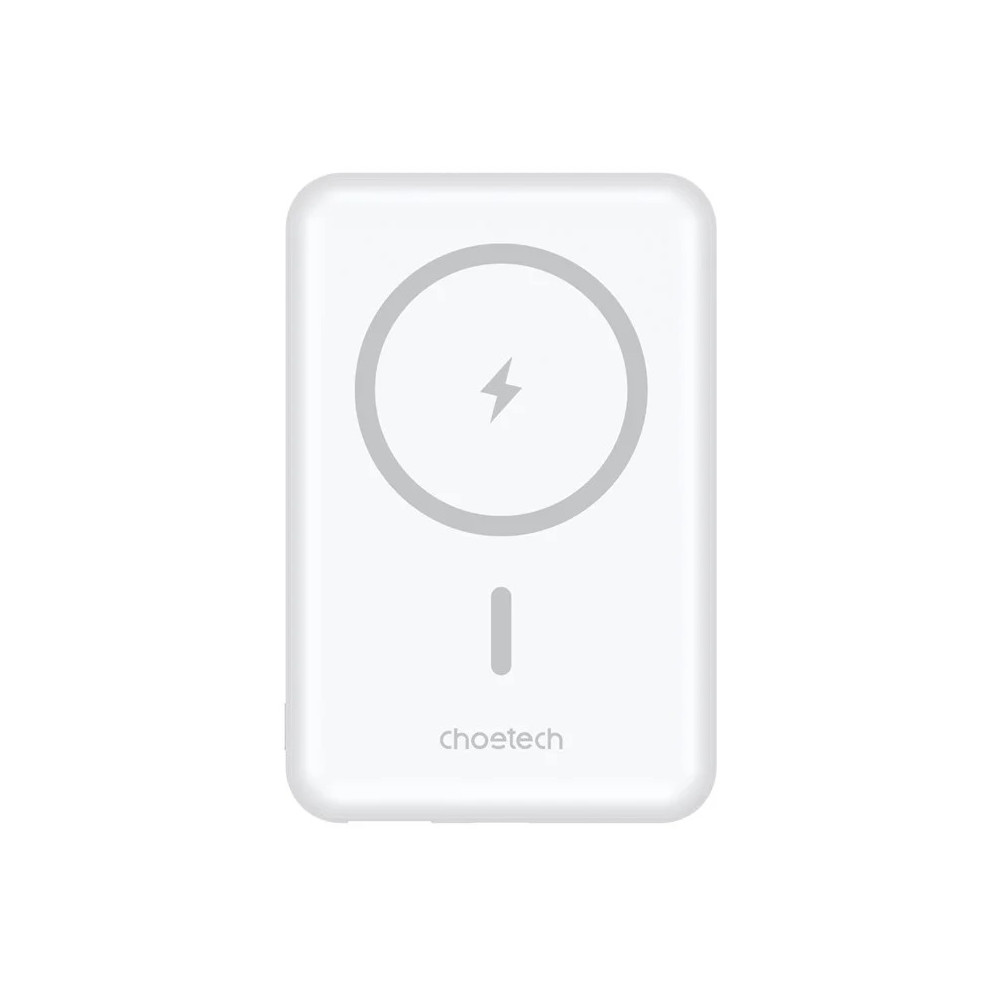 Choetech 6932112105196 B662-WT USB-A + USB-C + Wireless Magnetic Power bank 5000mAh (White ) - Image 1