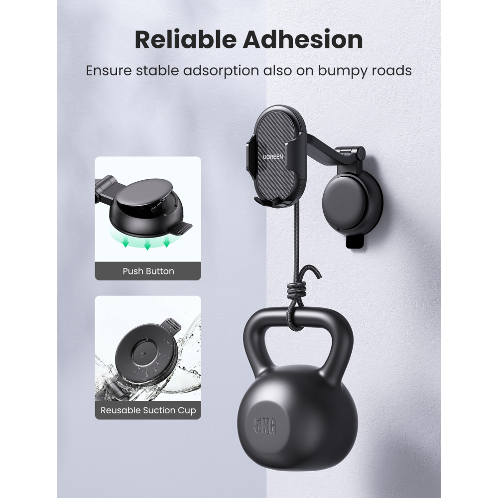 UGREEN 6957303824731 20473 Waterfall-Shaped Suction Cup Phone Mount - Image 4