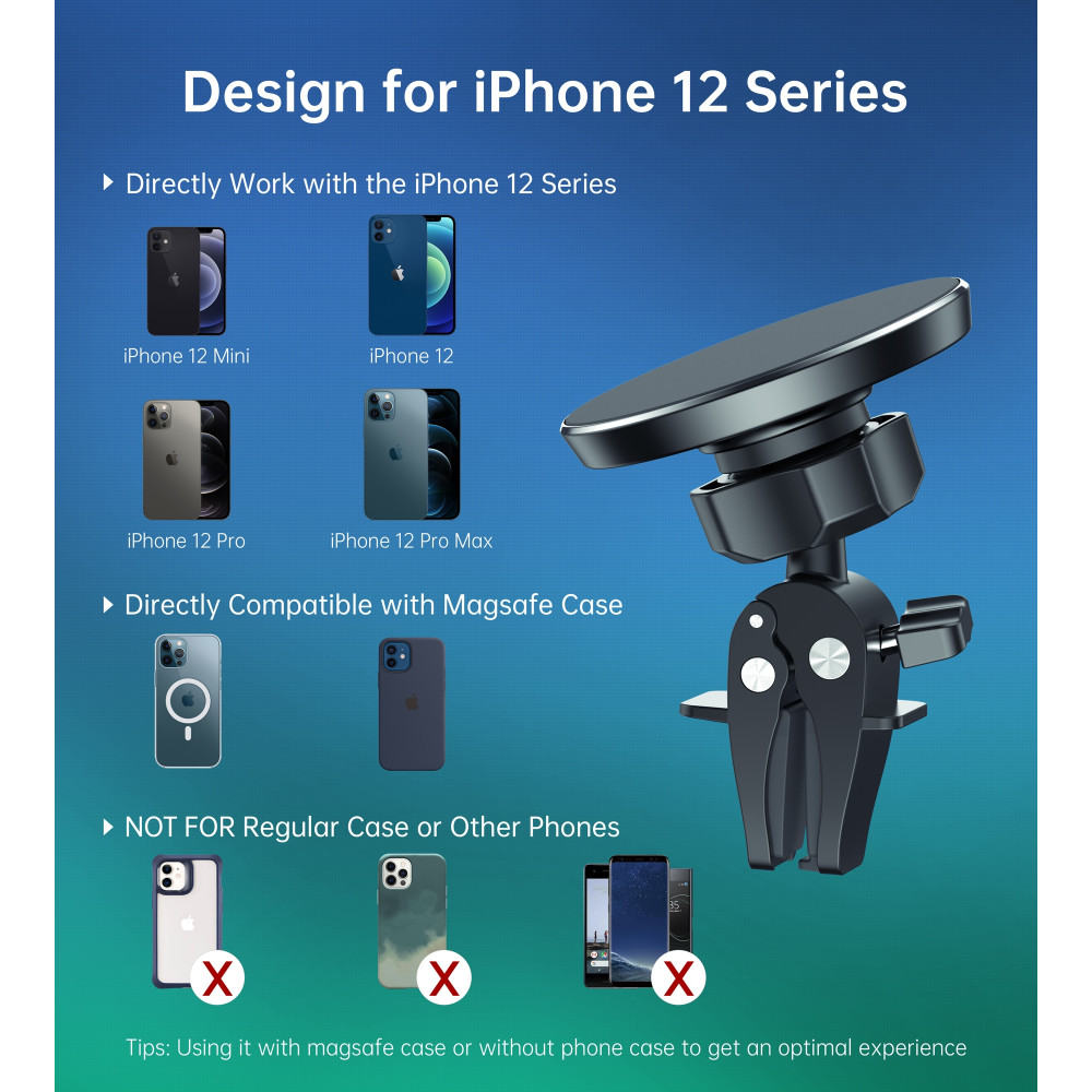 Choetech 6971824979428 AT0004 Magnetic Car Phone Mount Air Vent Holder for iPhone/smart phone - Image 8