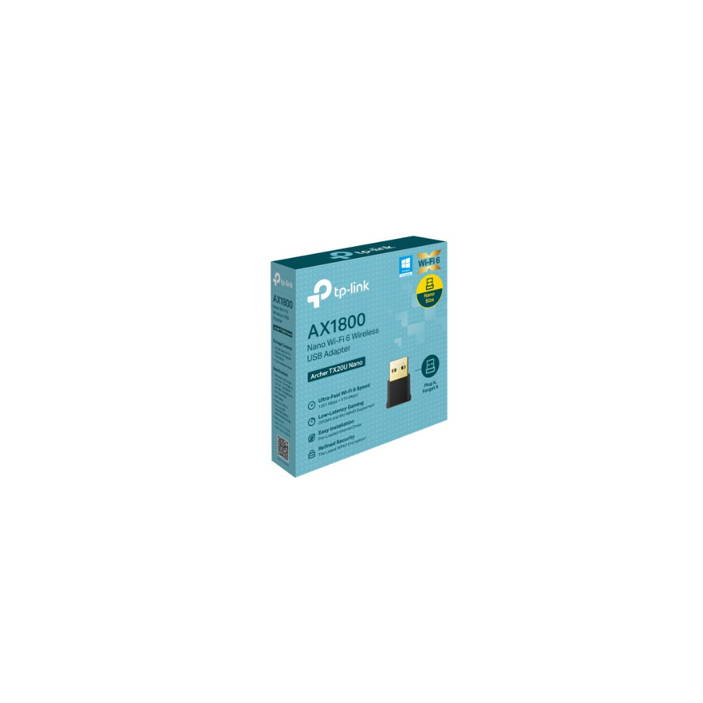 TP-LINK ARCHER TX20U NANO AX1800 Nano Wi-Fi 6 Wireless USB Adapter, 1201 Mbps at 5 GHz + 574 Mbps at 2.4 GHz, Internal Antennas, USB 3.0 - Image 1