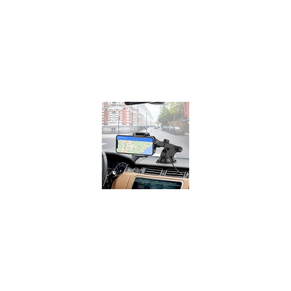 Choetech 6971824970241 T521-S Qi Certified10W Fast Wireless Car Charger Stand for all Qi wireless phone, Black - Image 6
