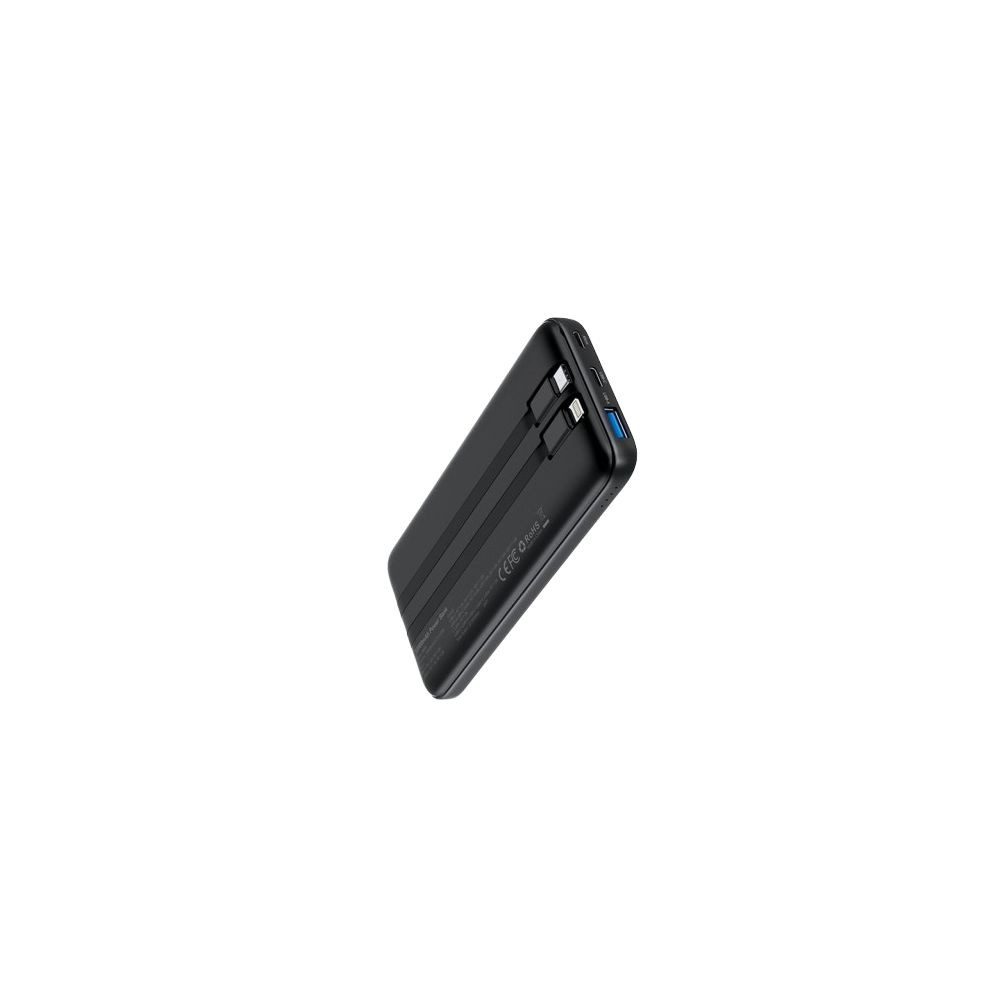 Choetech 6932112106087 B654 10000mAh Pwer Bank 22.5W USB-A / USB-C / micro USB with built-in USB-C / Lightning cable - black - Image 2