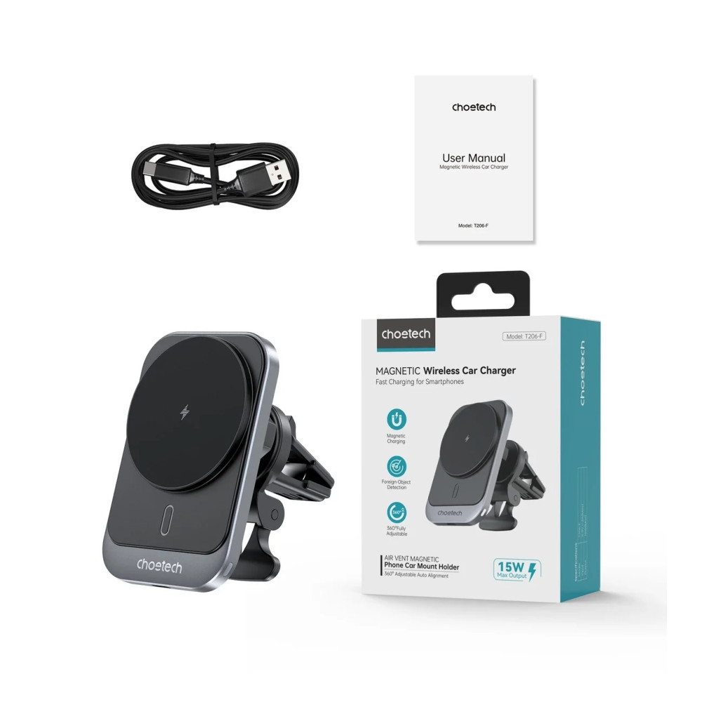 Choetech 6932112106384 T206-F 15W Magnetic car charger holder - Image 10