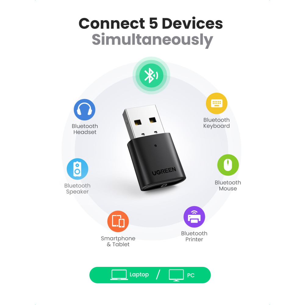 UGREEN 6957303888894 80889 USB Bluetooth 5.0 Adapter - Image 2