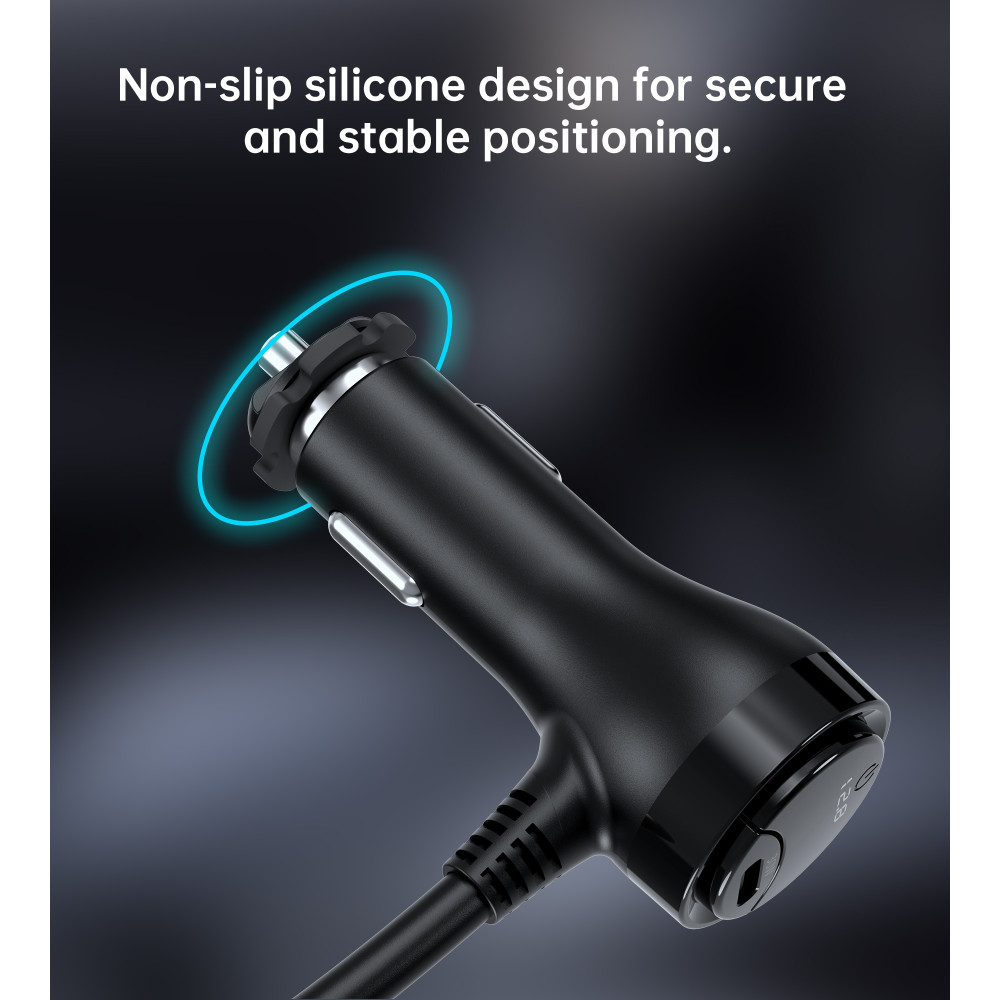 Choetech 6932112105912 TC0021 78W 3-in-1 Car Charger 3 Sockets 2x USB-C 30W PD 1x USB-A - Image 2