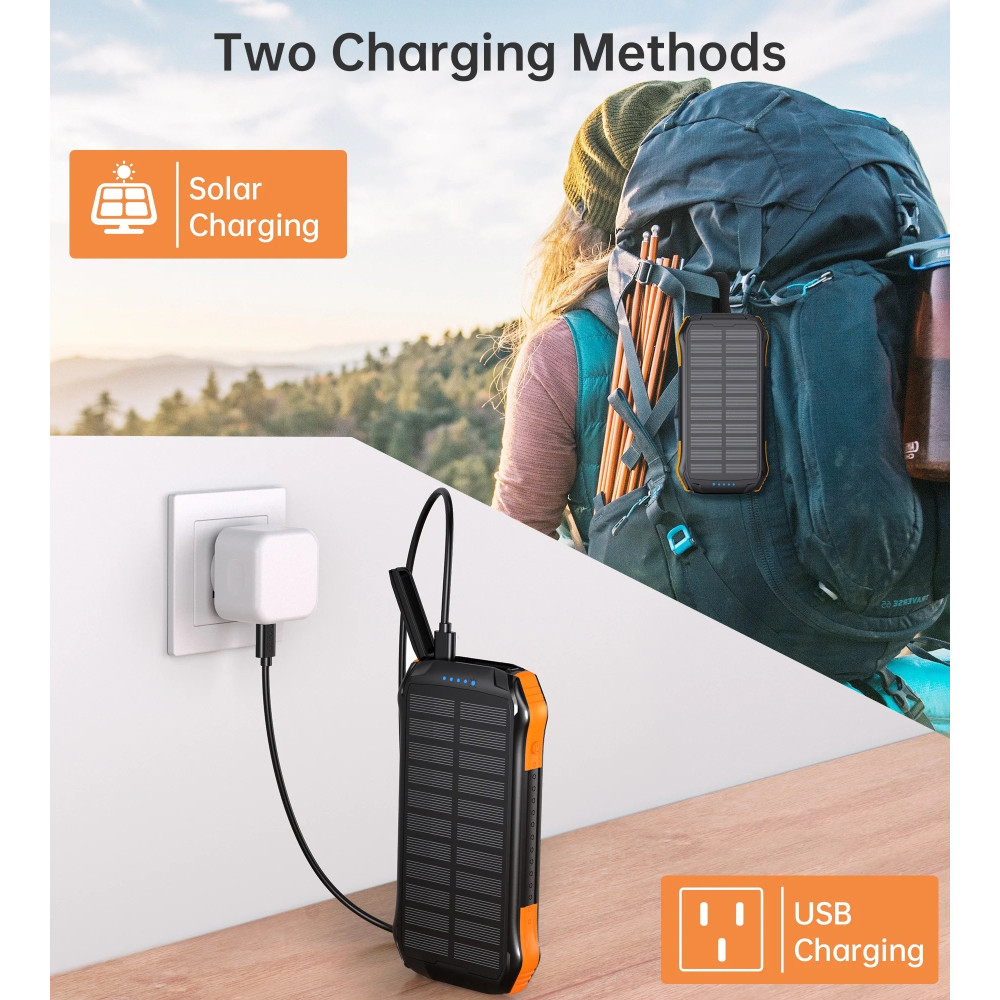 Choetech 6932112103833 B658 10000mAh Solar Portable Power Bank - Image 4