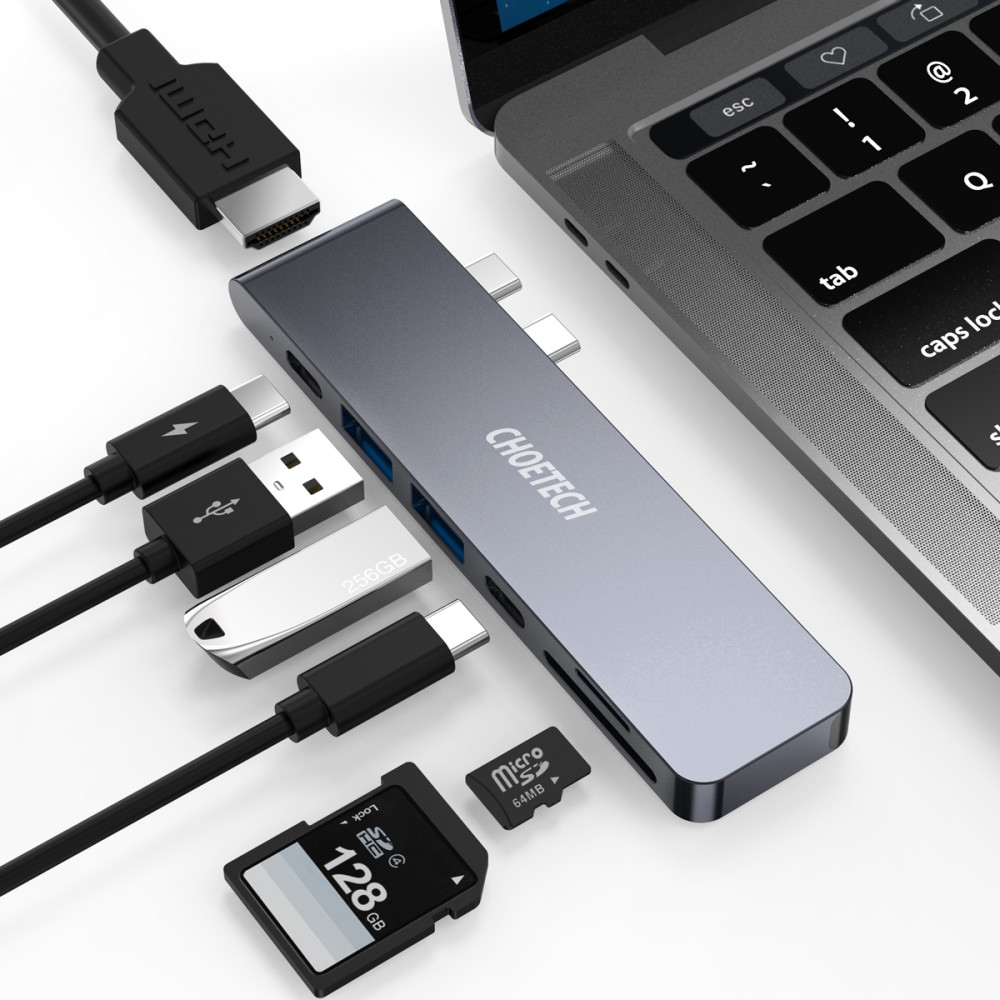 Choetech 6971824975376 HUB-M14 USB-C 7 in 2 Expand Docking Station Hub for MacBook Pro - Image 1